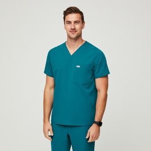 XL Men's Leon Figs Scrubs - Carribean Blue